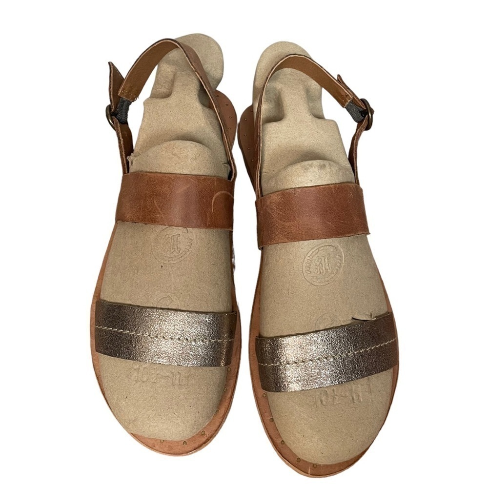 Frye Ally Slingback Sandal Italian Leather Brown Bronze 10M
